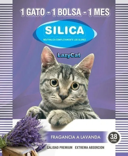 Piedras Sanitarias Silica Litera Gatos 3.8lt Lazy Cat X1 Mes