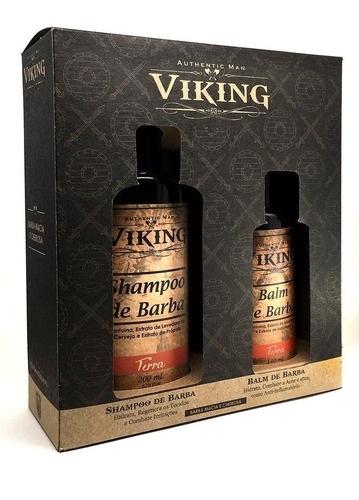 Kit Shampoo e Balm Para Barba - Terra - Viking fragrância terra de 280mL 350g