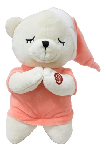 Urso Que Reza Pai Nosso De Pelúcia Infantil Bbr Toys Cor Coral