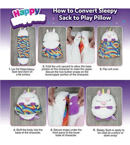 Imagen 5 de 7 de Saco De Dormir Nappers Happy Kids, 135 Cm X 50 Cm, Pequeño