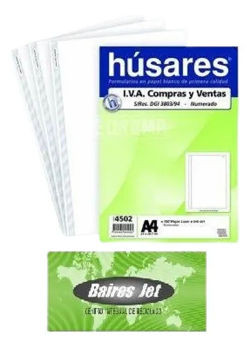 5 Unid. Formulario Husares Iva Compras Ventas 4502 Numerados