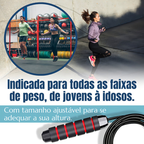 Corda De Pular Cross Speed Rope Rolamento Profissional Fit