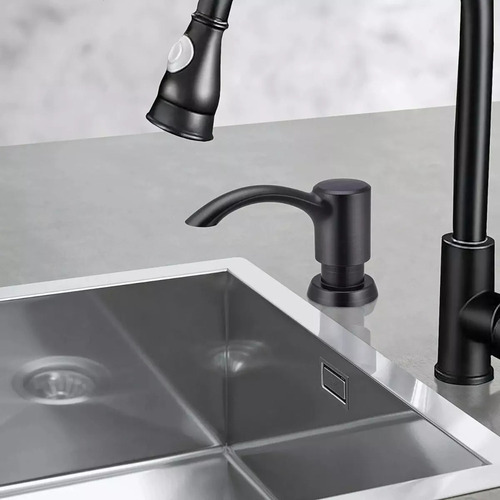 M Dosificador De Detergente De Cocina Negro Mate De Acero