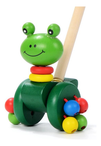 Juguete De Empuje De Madera Para Caminar, Juguete De Rana
