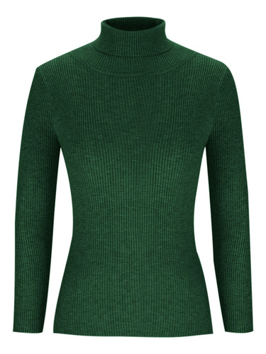 Jersey De Cuello Alto Para Mujer Con Base De Color Liso
