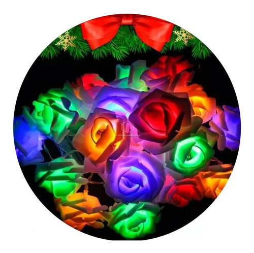 Guirnalda Luces Led 20 Rosas 2 Metros Pilas Navidad Decoracion