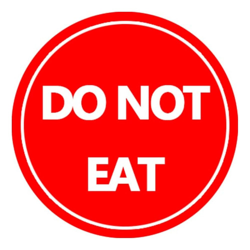 Cintas Adhesivas De Advertencia Do Not Eat Calcomanías