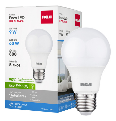 Rca Foco Led Luz Blanca 9w Rc-f9i60-b Luz Blanco