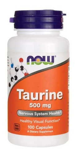 Taurina 500mg/100cap Veganas Aminoacido Now