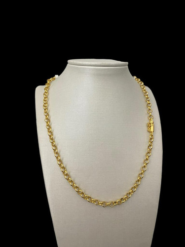 Cordão Elo Português 5mm Feminino Banhado A Ouro 18k