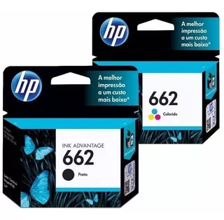 Kit Cartuchos Hp 662 Preto Color Deskjet 1516 2516 3516 4646