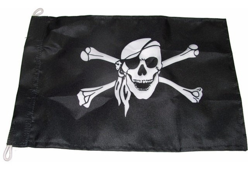 Bandeira De Pirata Uso Barcos Lanchas Antenas Mastro 24x40cm