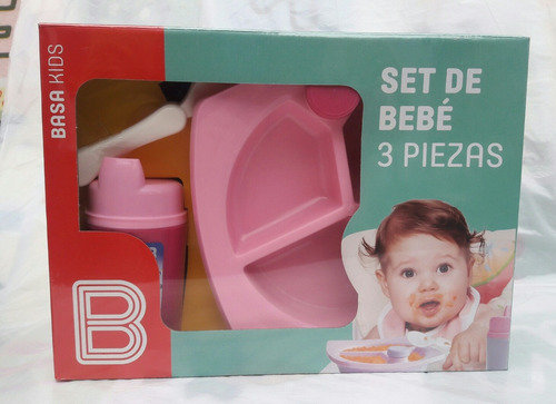 Plato Termico + Cubiertos + Vaso Tomatodo Para Bebe - Basa