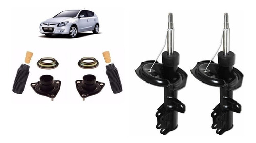 Par Amortecedor + Kit Coxim Batente Dianteiro Hyundai I30