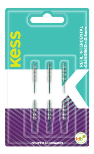 Refil Interdental Cilíndrico Kess 3mm C/6un Cód.1994