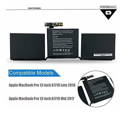 Imagen 2 de 5 de Emaks A1713 - Batería Para Apple Macbook Pro 13 A1708 (fin