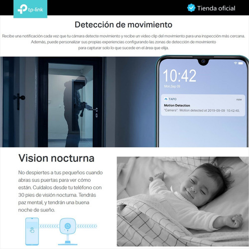 Tp-link, Cámara De Seguridad Wifi, Full Hd, Audio, Tapo C100