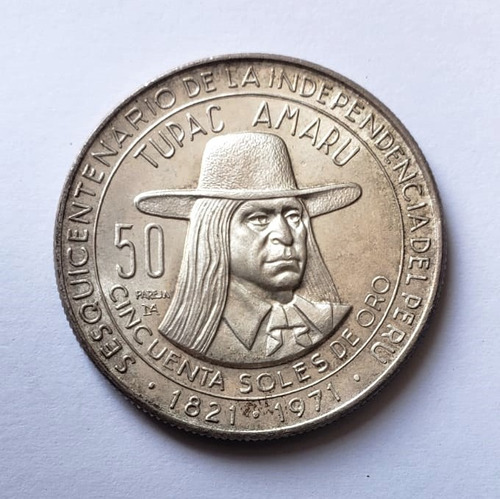 50 Soles De Oro - Tupac Amaru 1971 - Moneda Colección