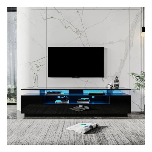 Qinchu Modern Tv Cabinet With Open Shelves 77 -inch Drawer .
