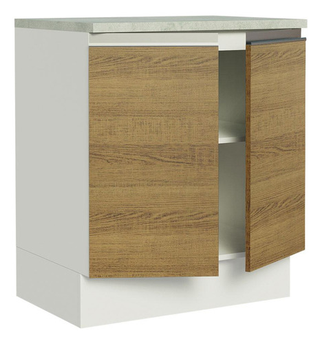 Mueble de cocina 2 puertas Madesa Glamy 70 cm blanco/marrón