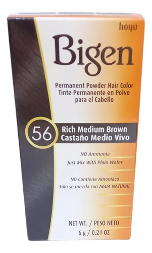  Bigen Tinte Oriental Black Moreno Oriental Tinte Semi Perman Fragancia RICH MEDIUM BROWN Tono CASTAÑO MEDIO VIVO