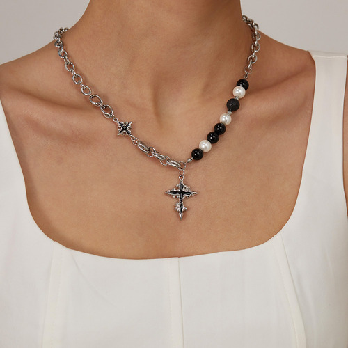 Collar Con Forma De Cruz De Patchwork