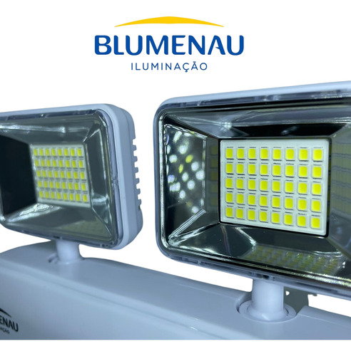 Luminária Bloco Emergência Led 2200 Lumens 2 Faróis Led 10w