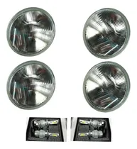 Comprar Faros 5.5  Vidrio Altas Y Bajas Cambiable Con Focos Led´s 