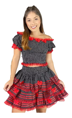 Conjunto Saia E Blusa Feminina Festa Junina