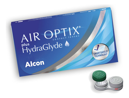 Lentes De Contato Air Optix Plus Hydraglyde Grau Esférico -7,00 Miopia