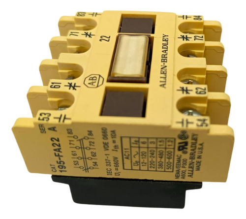 Contactor Auxiliar Allen Bradley M:195-fa22 3 Und Serie A (Usado)