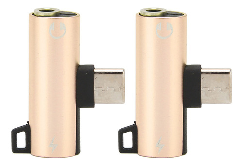 Adaptador De Audio 2 Piezas Usb C A 3.5 Mm 2 En 1 Tipo C 3.5