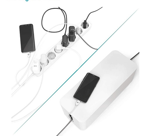 Imagen 2 de 8 de Caja Organizadora De Cables Y Zapatilla Electrica Grande