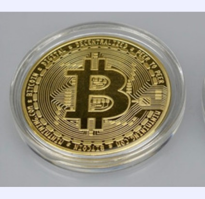 Imagen 1 de 4 de Moneda Dorada Bitcoin Física De Colección ... Milenoil