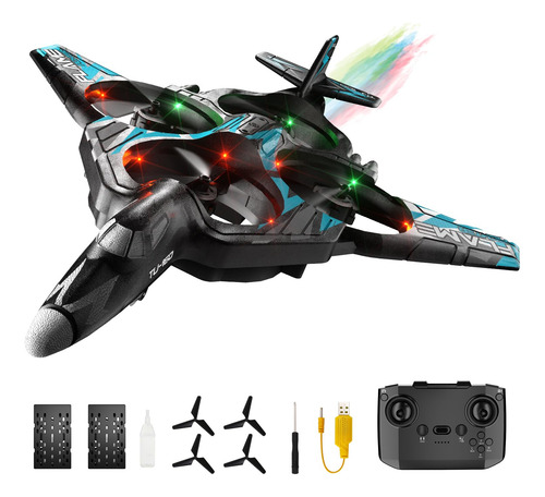 Avión Rc F-22 Control Remoto 4 Canales Acrobacias Y Luces Color