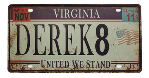 Placa Carro Antiga Decorativa Metalica Vintage Virginia