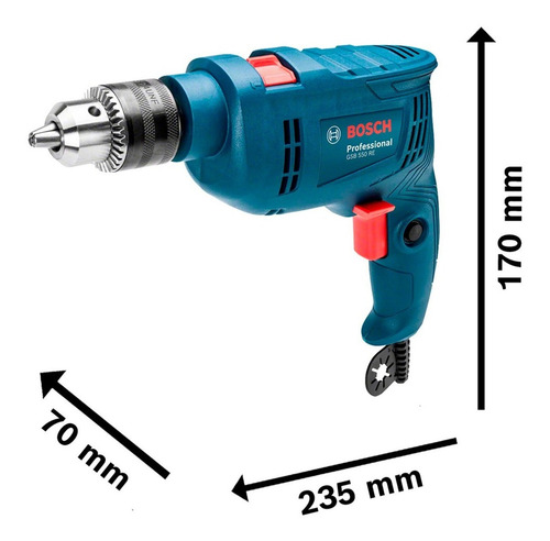 Taladro Bosch Percutor Gsb 550 Re Std 550w 220v 3100 Rpm