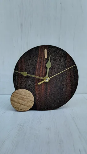 comprar Reloj De Mesa\u002F Escritorio. Reloj Madera Samán Y Fresno.