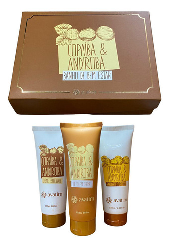 Creme para corpo Avatim Kit copaíba e andiroba avatim - sabonete, óleo e creme en tubo - kit x 3 unidades