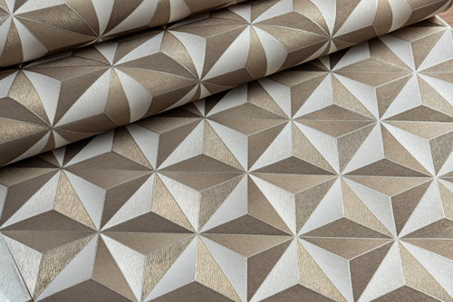 Papel De Parede Texturizado Geométrico Bronze Decoração 10m