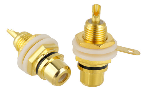 10 Unidades De Terminales Rca Jack Chapados En Oro, Hembra,