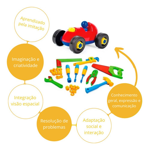 Imagem 4 de 7 de Brinquedo Infantil Maleta Com Ferramentas Poliplac