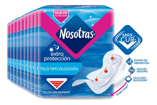 Toalla Nosotras Extraproteccion Tela X10 Pqts