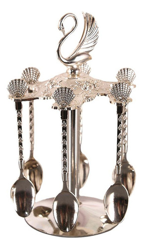 Soporte De Cisne De Metal + 6 Cucharas De Para Mezclar, , ,