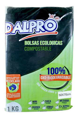 Bolsa Negra Para Basura  50x70 Cm Oxobiodegradable 100 Pzas