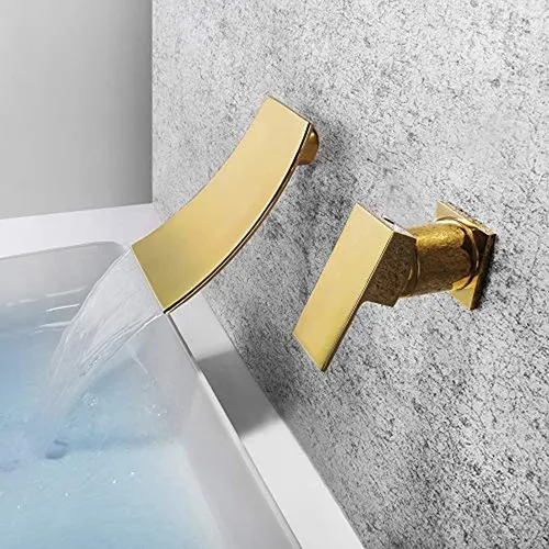 Grifo Montado En La Pared Para Baño Cascada Lavabo Grifo De