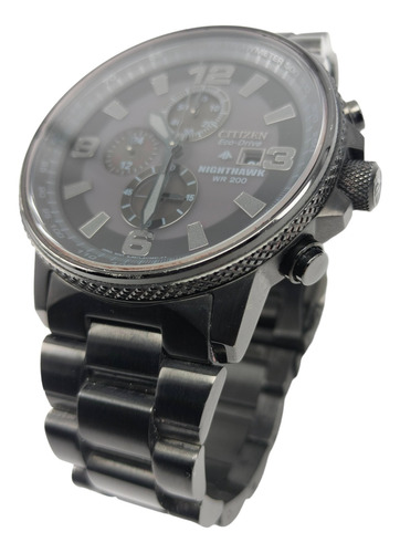 Reloj Citizen Nighthawk Ecodrive Acero Negro Crono Hombre