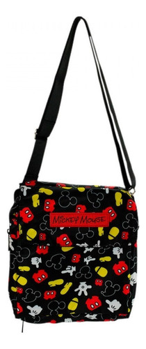 Bolsa Academia Dobrável 2x1 Preta Disney Mickey 32x47x21 Cm Cor Preto