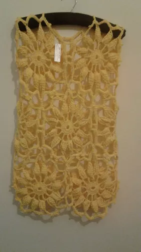 Vestido Playero Tejido Crochet Hilo Mujer Verano