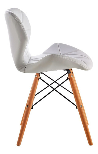 Imagen 2 de 4 de Silla Eames Gongga Pro Blanca Base En Madera